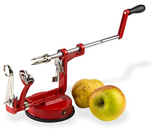 Dema Apfelschäler, Apfelschneider, Apfelentkerner, Apfelschälmaschine 3in1, zum einfachen Schälen, Schneiden und Entkernen von Äpfeln