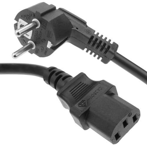 BeMatik - Cable eléctrico de alimentación IEC60320 C13-hembra a Schuko-Macho 5 m