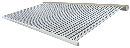 Mendler Elektrische Kassettenmarkise T122, Markise Vollkassette 4x3m - Polyester Grau/Weiß