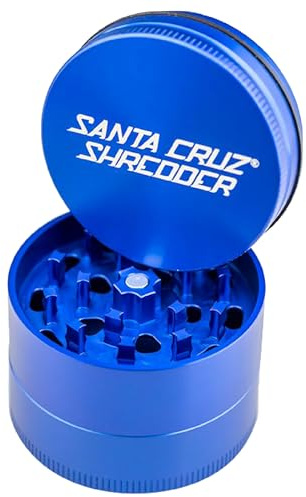 Santa Cruz Shredder Herb Grinder 3 Piece Medium 2 1/8 Superior Grip and Aluminium (Blue)