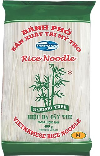 BAMBOO TREE - Reisnudeln 3 Mm. - 1 X 400 GR | Hergestellt aus 72 % reinem vietnamesischen Reis, Premium-Reisnudeln für Bánh Ph und asiatischen Gerichten