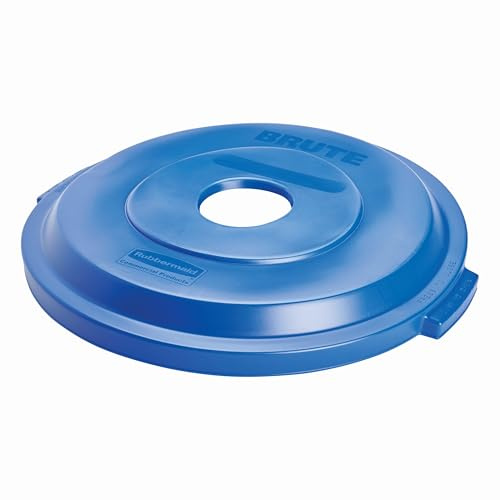 Rubbermaid Commercial BRUTE Heavy-Duty Round Waste/Utility Container, 32-Gallon Bottle/Can Recycling Lid, Blue, Compatible with Rubbermaid BRUTE 32-Gallon Can