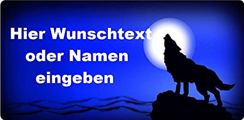 Schilderfeuerwehr Namensschild Wolf mit Wunschtext selbst gestalten und Bedrucken Lassen ✓ Country und Western ✓ Nummernschild
