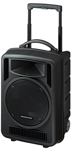 MONACOR TXA-1022CD Transportables High-Power-Verstärkersystem, mit integrierter, einstellbarer 2-Kanal-Multi-Frequenz-Empfängereinheit in UHF-PLL-Technik und Bluetooth-Empfänger, schwarz