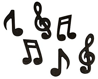 HOBI Musik-Confetti: Schwarz, 24 Stück, 1,5 x 2 cm, Musikfeier, Papier