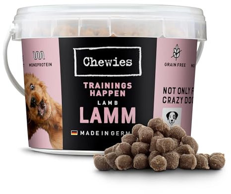 Chewies Trainingshappen Lamm - Monoprotein Snack für Hunde - 300 g - getreidefrei & zuckerfrei - Softe Leckerlies fürs Hundetraining - hypoallergen