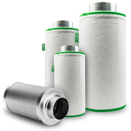 LABT Luft-Filter Flanschgröße 100mm | für 215m³/h Luftumsatz, Luftreiniger, Aktivkohle-, Geruchsfilter - Profi Qualität für Gastronomie, Pflanzenzucht - geruchsneutralisierend, Grow, Staubvorfilter