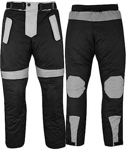 German Wear Herren Motorradhose Textilien Motorrad Hose Kombihose Schwarz-Grau, Größe:60