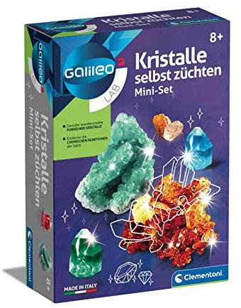 Galileo Lab Kristalle selbst züchten Mini-Set - Experimentierkasten mit farbenfrohen Experimenten fürs Kinderzimmer - Spielzeug für Kinder ab 8 Jahren von Clementoni 69936