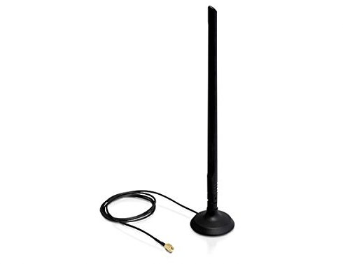 SMA WLAN Antenne mit magnetischem Standfuß und Kippgelenk 6,5 dBi, Delock® [88410]
