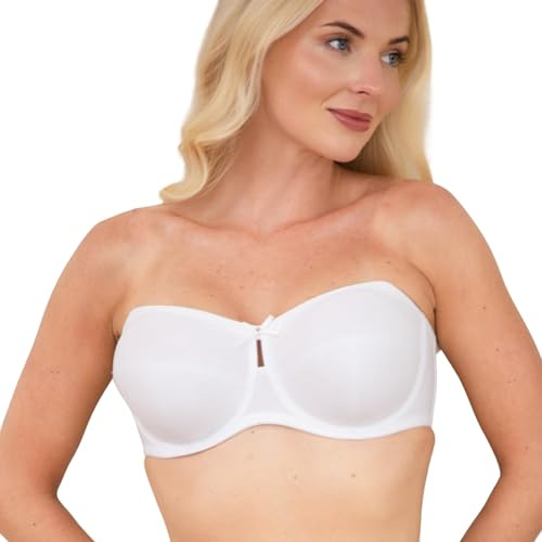 Camille Reggiseno con Ferretto Senza Imbottitura Multiway Senza Spalline Donna 2G White