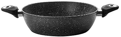 IBILI - Sarten honda con 2 asas natura, 28 cms, Aluminio, Antiadherente estilo piedra, Apto para induccion