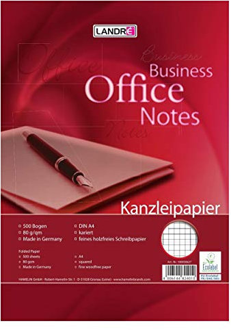 Landré Kanzlei-Papier A4 kariert, 80 g/m², 500 Kanzlei-Bogen