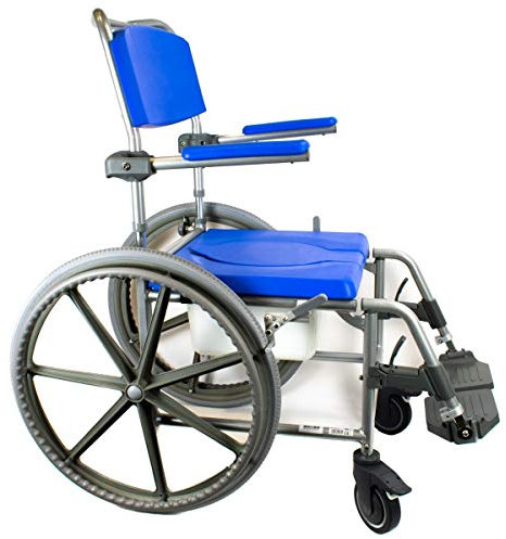 Days Deluxe Blue Self Propelled Wheeled Shower Commode Chair