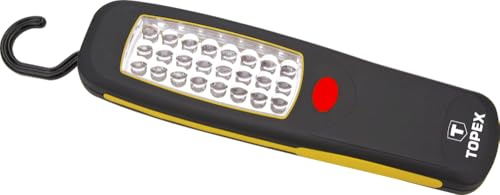 TOPEX LED Arbeitsleuchte 3W COB mit Magnet, Haken Batteriebetrieb 3xAA | Handlampe Werkstattlampe Taschenlampe Garage