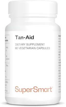 Tan-Aid – Natürlicher Bräunungsbeschleuniger – SuperSmart | Patentierte Melaline®-Formel - Verlängert die Bräune - Natürlich gebräunter Teint - Gentechnikfrei - 60 Kapseln