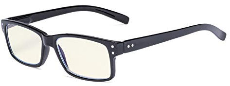 Eyekepper UV-Schutz,Blendschutz/Blitz,Kratzfestes Objektiv Computer Brillen (Schwarz,Gelb getönte Linsen)