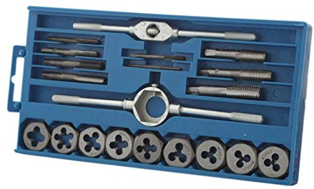 20x NC & NF, NPT Gewindeschneidsatz aus Carbonstahl, Gewindeschneider, Gewindebohrer, Schneideisen, Feinwinde & Grobgewinde Satz mit Aufbewahrungsbox