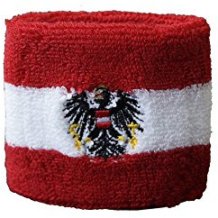 Flaggenfritze Schweiß- und Stirnbänder Österreich mit Adler, für Erwachsene und Jugendliche, Sport/Fitness/Yoga, modisches Fan-Accessoire