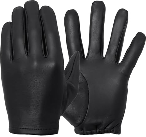 Tough Gloves Patrol-X Ultra Thin Leather Gloves, TD301 Black Size 8