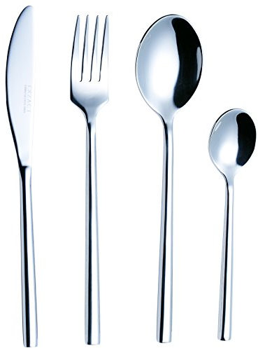 Exzact Besteck aus Geschmiedetem Edelstahl 16 Stück - 4 x Tafelgabeln, 4 x Tafelmesser, 4 x Abendessen Löffel, 4 x Teelöffe (EX963 x 16)