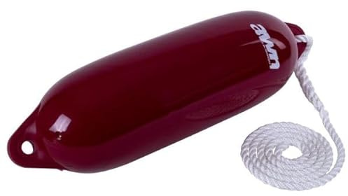AWN Bootsfender, Langefender mit Leine, mit 1,5 m Fenderleine, hochwertiges Messingventil, robuster Schutz, Fender für Boote, Ø 14x53 cm oder Ø 20x63 cm, in vers. Farben