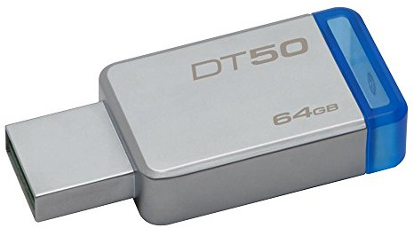 Kingston DT50/64GB Memoria Usb de 64 Gb, 64 Gb, Azul
