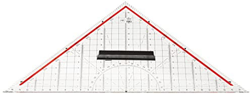 M+R 723320100 Geodreieck 30 cm Acrylglas glasklar, hinterlegt, rot