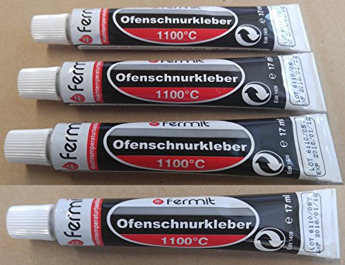 4 Tuben Ofenschnurkleber Schamottekleber Dichtschnurkleber Hochtemperaturkleber 1100°C Tube 17 ml Farbe beige
