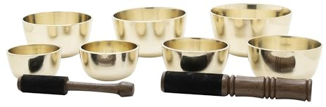 Klangschalen-Set aus 7 gegossenen Klangschalen