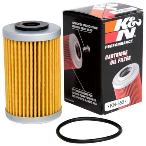 K&N Powersports Ölfilter - Kartusche 41x69mm kompatibel mit Husqvarna, KTM, Husaberg (KN-655) Rot | kompatibel mit Husqvarna, KTM, Husaberg (KN-655)