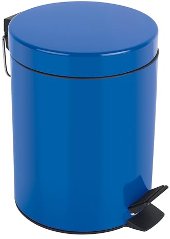 Spirella – SYDNEY Treteimer aus Stahl – Modernes Design – Leicht zu öffnen – Herausnehmbarer Inneneimer – Bad- oder Küchenaccessoire – Blau – 3 l