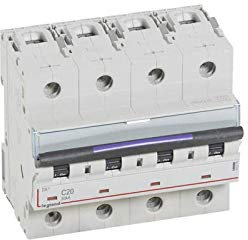 Disjoncteur DX³ 50kA - 4P 400V~ - 20A - courbe C - 6 modules