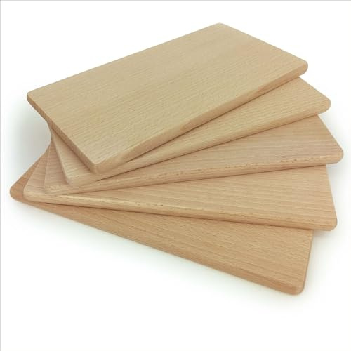 Gravidus 5x Hochwertige Holz Frühstücksbrettchen aus Buchenholz | Vielseitige Vesperbretter | Schneiden & Servieren | Frühstück Brett Klein