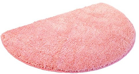 Mesana Kinzler J-10005/103 hochwertige Mikrofaser Duschmatte Uni, 50x80 cm, halbrund, flusenfrei, pflegeleicht, Rose