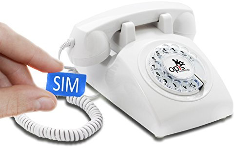 Opis 60s Mobile: The Retro Phone with SIM Card Slot and GSM, a Landline Mobile for Elderly White