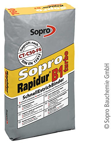 SOPRO RAPIDUR® B1 TURBO SCHNELLESTRICHBINDER | 25 KG/SACK | SPEZIALBINDER FÜR HOCHFESTE, FRÜHBELEGREIFE ZEMENTESTRICHE