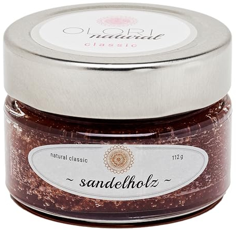 Duftöl Sandelholz im Glas - Raumduft mit ätherischen Ölen - langanhaltend - erdig, warm, holzig, sinnlich - 100% Natürlich & Reiner Lufterfrischer im Duftglas - Ohne künstliche Duftstoffe (112g)