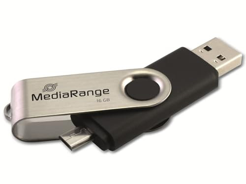 MediaRange MR931 OTG Clé USB 16GB USB Mobile 2IN1 Argent