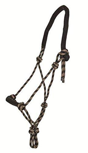 HKM SPORTS EQUIPMENT Western Knotenhalfter, rund gepolstert an Nase und Genick, schwarz/beige, Pony 1400