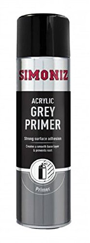 Holts Simoniz Grey Primer Spray Paint, Car Primer Spray Paint For Wood, Metal & Plastic Surfaces, Perfect Pre-treatment For Colour Coats, Smooth Spray Primer For Ideal Finish, Grey Primer, 500ml