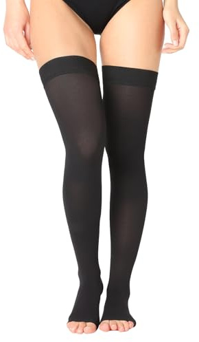 ®BeFit24 calze mediche elastiche con punta aperta (23 – 32 mmHg, 120 classe 2) per uomo e donna – particolarmente adatta a calze contro vene varicose, Viaggio, Edema e gambe gonfie