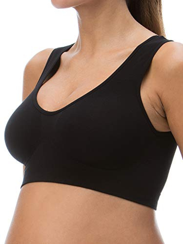 RelaxMaternity 5310 (Negro, XXL) Sostén de Algodon para el Embarazo con Soporte al Pecho, Premama