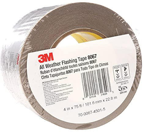 3M 51115316203 All Weather Flashing Tape 8067 Tan, 4 in x 75 ft Slit Liner (Pack of 1)