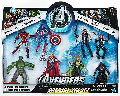 Marvel Exklusiv Action Figur 8er The Avengers [Iron Man, Thor, Captain America, Hulk, Black Widow, Hawkeye, Nick Fury & Loki]