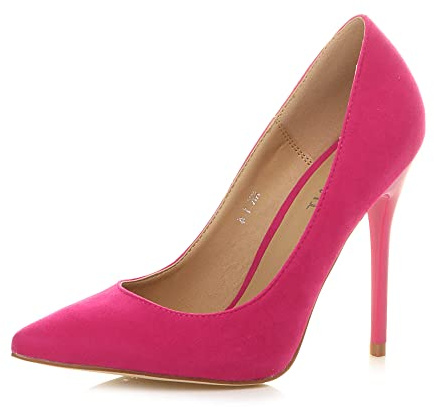 AJVANI Womens Ladies high Heel Pointed Contrast Court smart Party Work Shoes Pumps Size