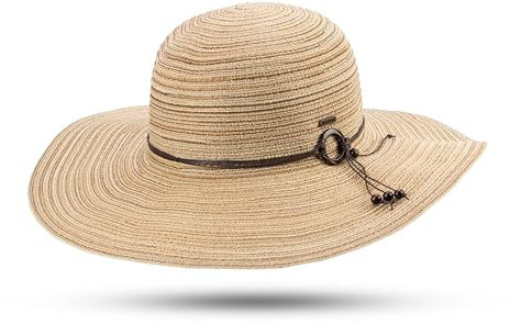 SCIPPIS Madura – Eleganter Damen-Sommerhut mit breiter Krempe | Luftiger & Leichter Sonnenhut für stilvolle Sommertage | Hochwertige Flechtung & Hutband
