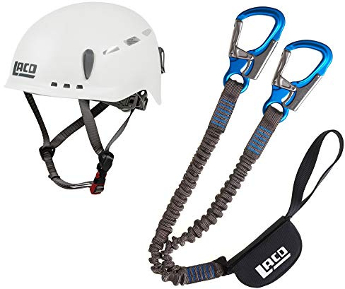 LACD Klettersteigset Pro Evo + Kletter-Helm Protector White