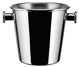 Alessi - Weinkühler, Getränkekühler, Champagnerkühler - Ettore Sottsass - Edelstahl, Silber, 25.00 x 25.00 x 23 cm