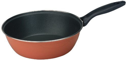 IBILI - Sarten honda con mango y asa new orange, 32 cms, Acero esmaltado vitrificado, Antiadherente, Apta para induccion
